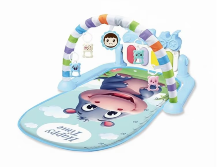 Covoras de joaca, tip salteluta,  cu pian si arcada cu jucarii Albastru, centru de activitati bebelusi, +3 luni, albastru [1]