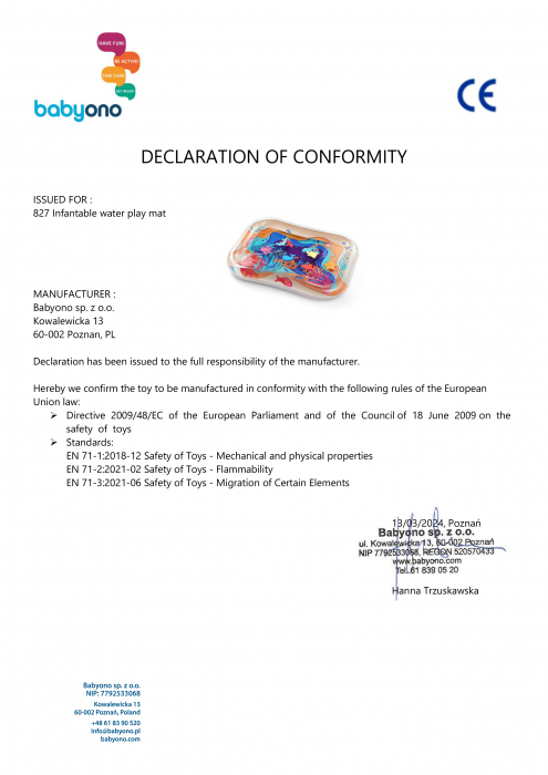 Covoras gonflabil de joaca cu apa Babyono [16]