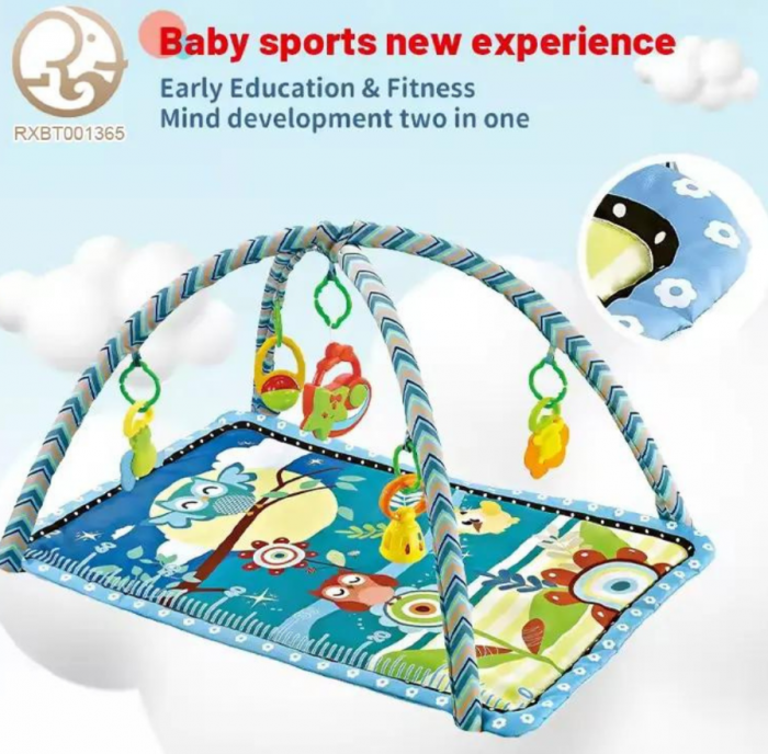 Covoraș interactiv cu jucării suspendate pentru bebeluși, Multicolor [7]