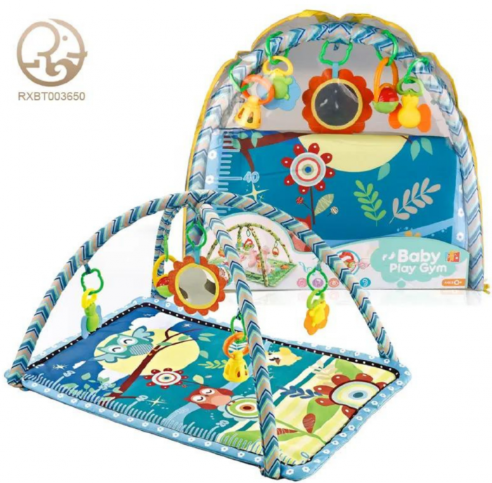 Covoraș interactiv cu jucării suspendate pentru bebeluși, Multicolor [5]