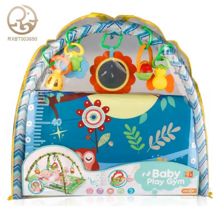 Covoraș interactiv cu jucării suspendate pentru bebeluși, Multicolor [6]