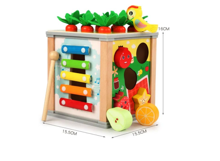 Cub Montessori din lemn, 10 activitati in 1 [7]