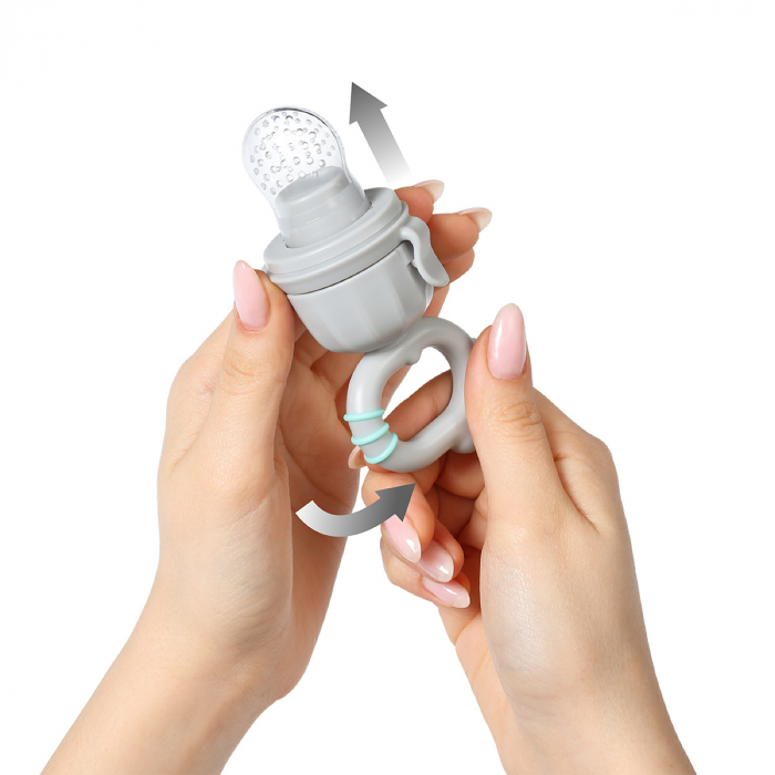 Dispozitiv hranire copii cu rasucire Babyono dino gri [2]