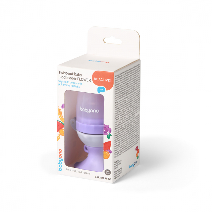 Dispozitiv hranire copii cu rasucire Babyono floare mov [9]