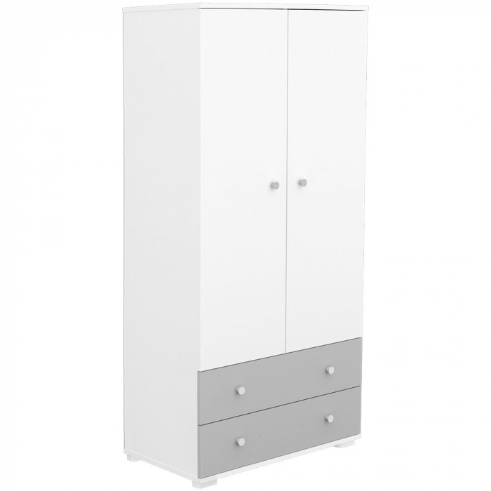 Dulap cu 2 usi si 2 sertare Hubners Patrik alb grafit [2]