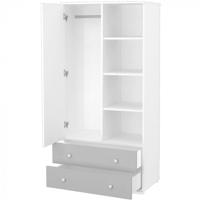 Dulap cu o usa si 2 sertare Hubners Patrik alb grafit [3]