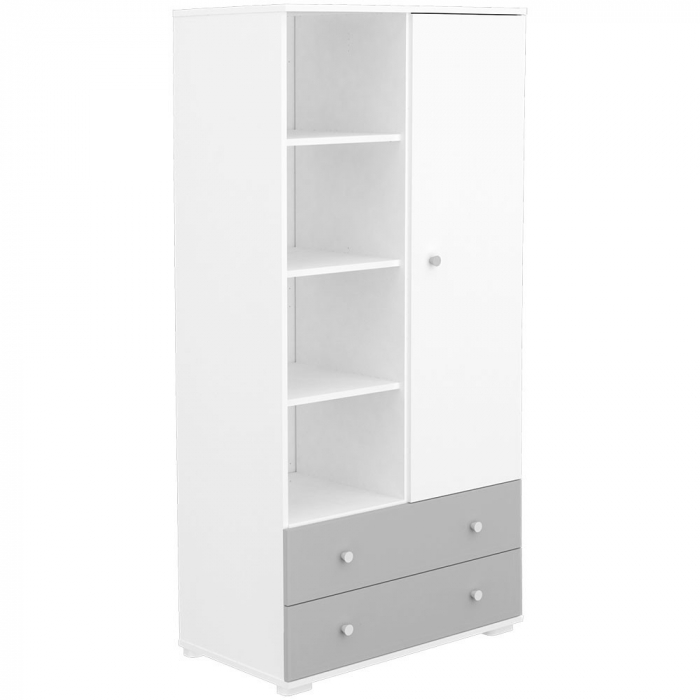 Dulap cu o usa si 2 sertare Hubners Patrik alb grafit [2]