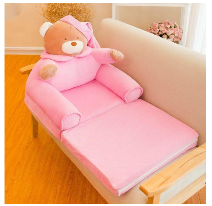 Fotoliu extensibil, Ursulet cu fes, 85x45x40cm,roz [2]