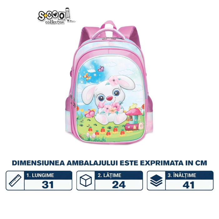 Ghiozdan 3D RABBIT, 25x17x31 Cm - S-COOL [2]