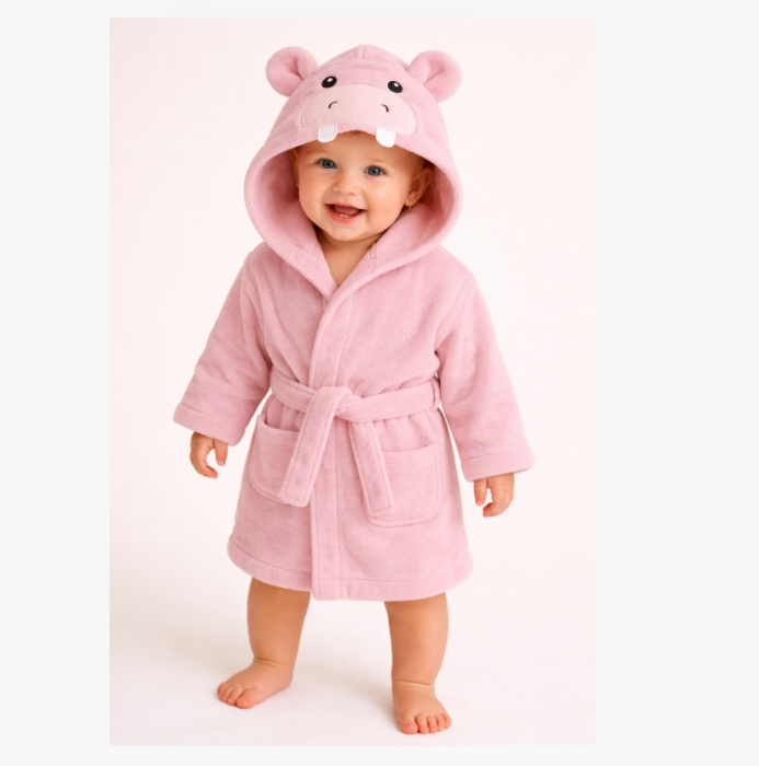 Halat de baie, cu gluga, Capison animalut, Roz [2]