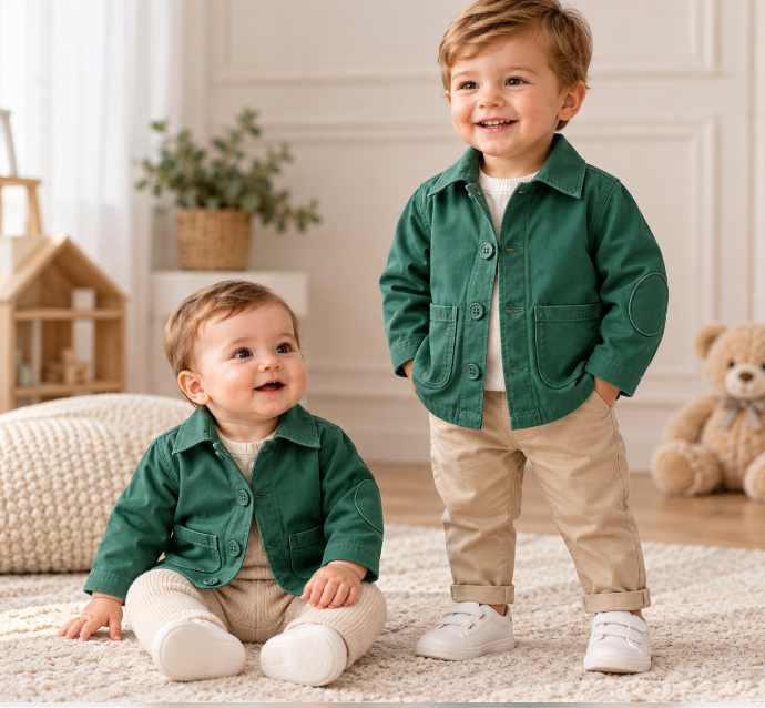 Jachetă casual pentru băieți – stil modern și confortabil, Verde [2]