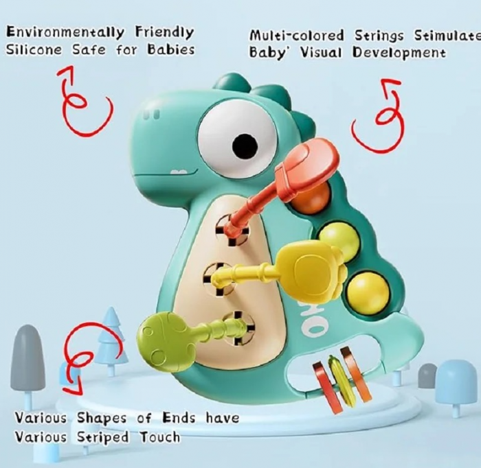 Jucarie de dentitie, senzoriala, siliconata, educativa, in forma de animalut, multicolora, Montessori [7]