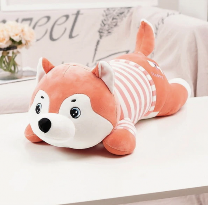 Jucarie de plus cu paturica inclusa, Catel jucaus, roz [2]