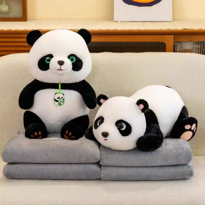 Jucarie de plus cu paturica inclusa, Ursulet Panda [2]