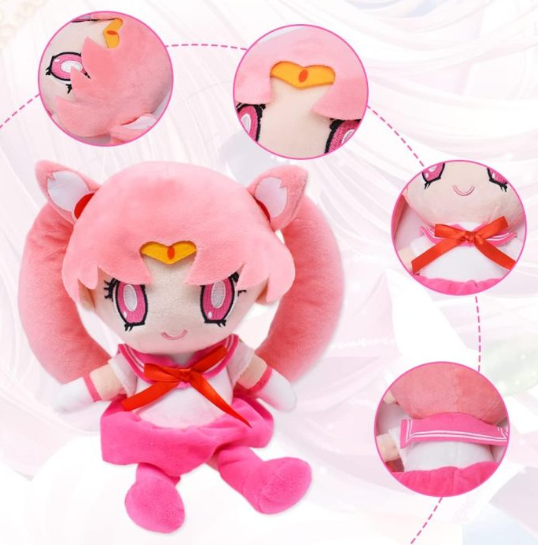 Jucarie de plus tip anime Sailor Chibi Moon Chibiusa, Toxic Beauty, 25 cm, roz [2]