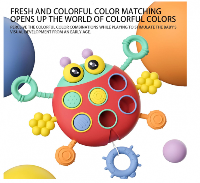 Jucarie interactiva, 3 in 1, Dentitie, Trage si descopera, Montessori [5]