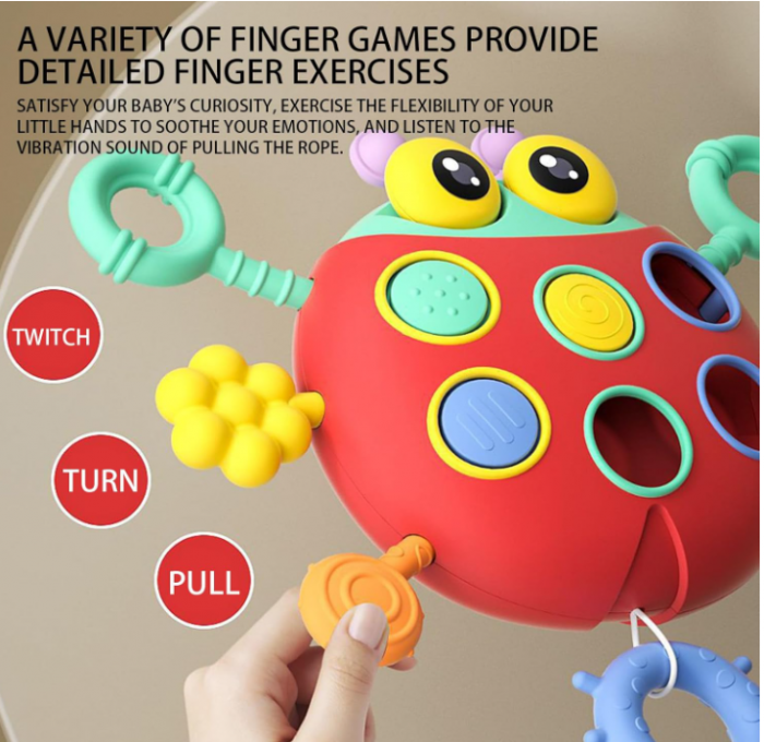 Jucarie interactiva, 3 in 1, Dentitie, Trage si descopera, Montessori [6]