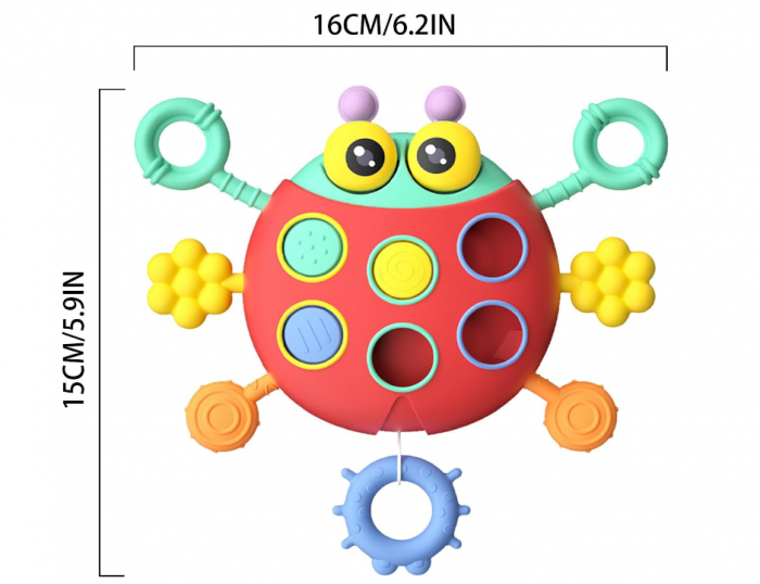 Jucarie interactiva, 3 in 1, Dentitie, Trage si descopera, Montessori [3]