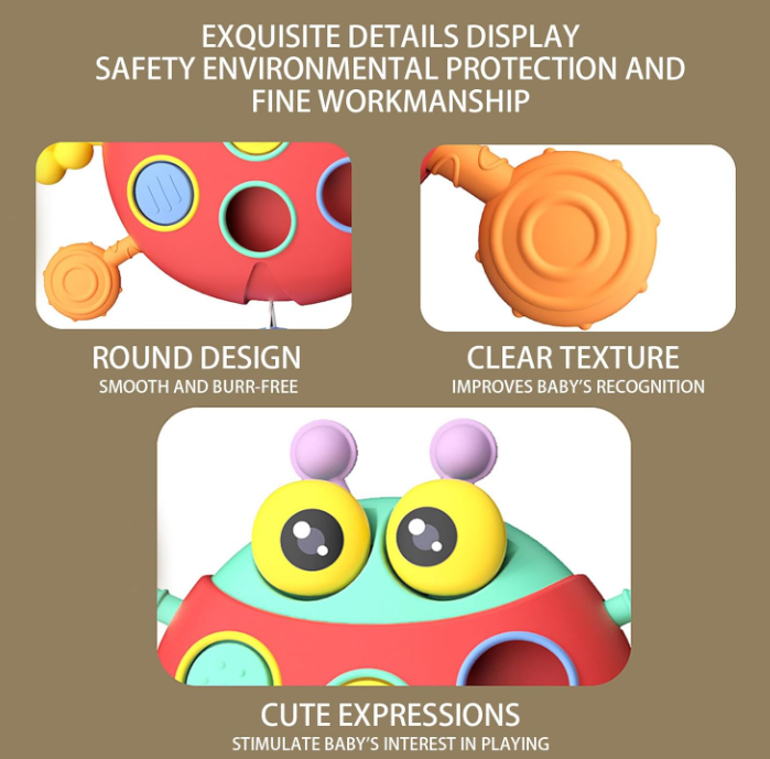 Jucarie interactiva, 3 in 1, Dentitie, Trage si descopera, Montessori [8]