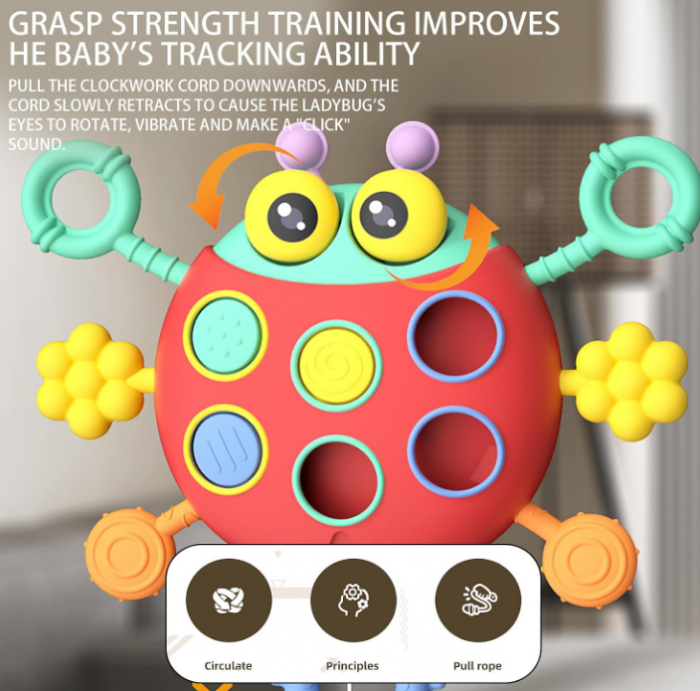 Jucarie interactiva, 3 in 1, Dentitie, Trage si descopera, Montessori [7]