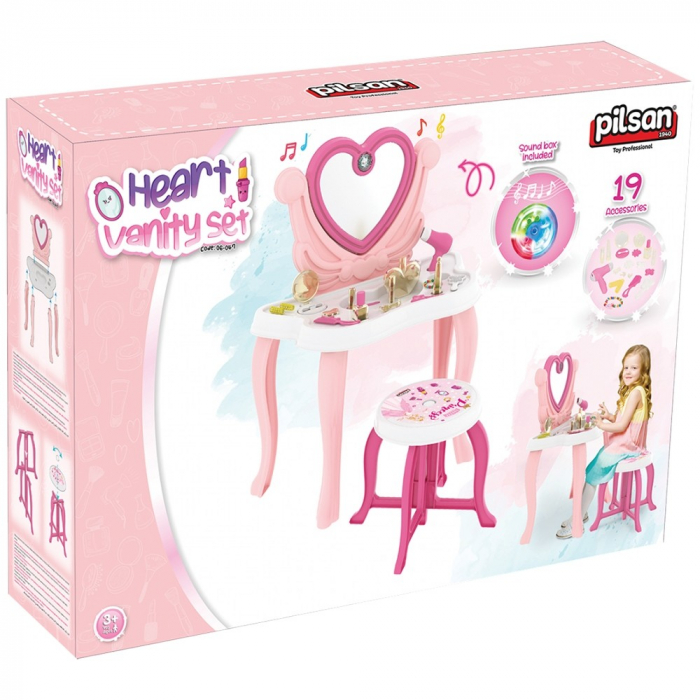 Jucarie Pilsan Masuta de machiaj Hearth pink [2]