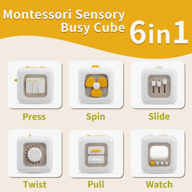 Jucarie senzoriala, colectia Montessori, 6 in 1, Descopera lumea [2]