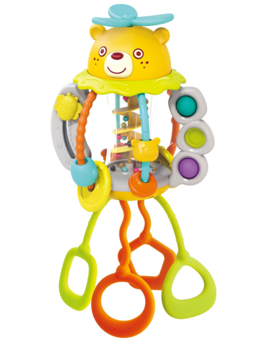 Jucarie senzoriala pentru bebelusi, Scutura si Trage, Ursulet,  +6 luni [1]