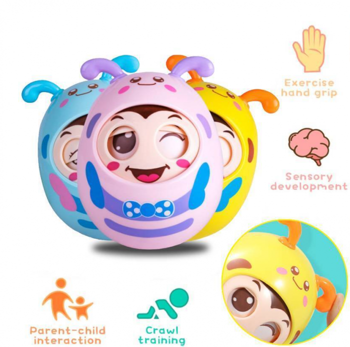 Jucarie senzoriala si interactiva pentru bebelusi, bila cu mimica [5]