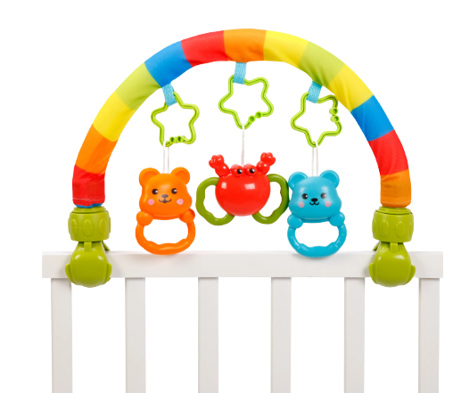 Jucarie, tip aracada, pentru carucior si patut, cu figurine, prindere cu clips [1]