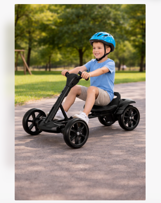 Kart electric de drift pentru copii 3–8 ani, baterie 12V 7Ah, motor 35W, lumini LED, muzică Bluetooth, rotire 360°, autonomie până la 120 min [2]