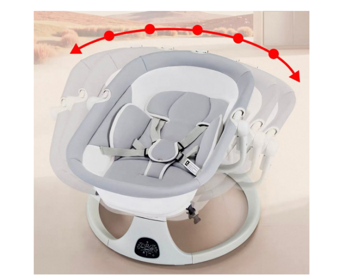 Leagan Electric, Balansoar si patut pentru bebelusi , 3 Trepte Balans, Muzical, Conexiune Bluetooth, Telecomanda, Jucarii de Plus, Cu Acoperis Rabatabil si Plasa insecte [9]