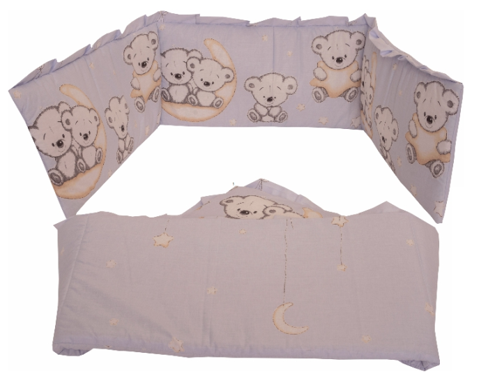 Lenjerie MyKids Bear On Moon Blue M1 4+1 Piese 120x60 [4]