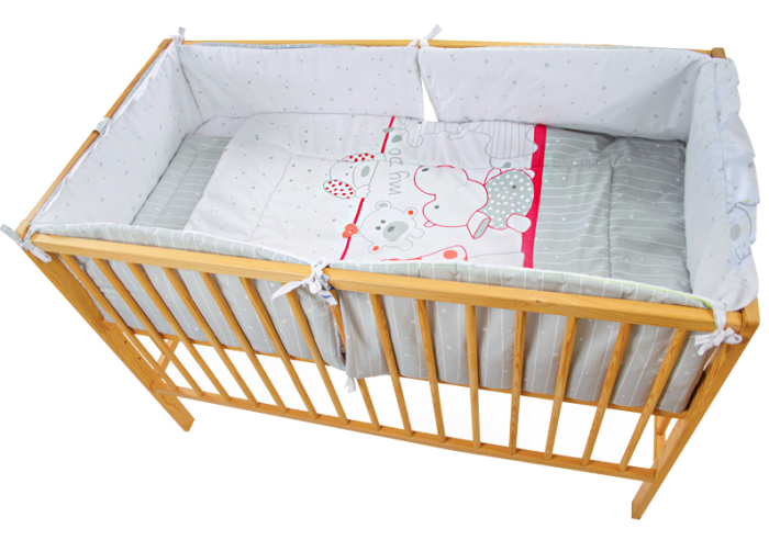 Lenjerie MyKids My Zoo Rosu 4+1 Piese 120x60 cm [1]