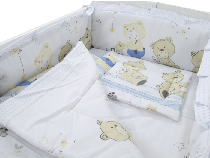 Lenjerie MyKids Teddy Play Blue M1 4 Piese 140x70 [2]