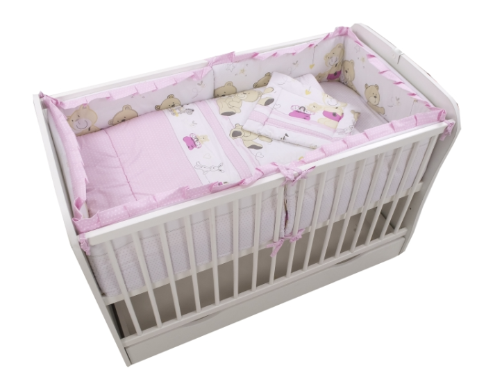 Lenjerie MyKids Teddy Play Pink M1 4+1 Piese 120x60 [1]