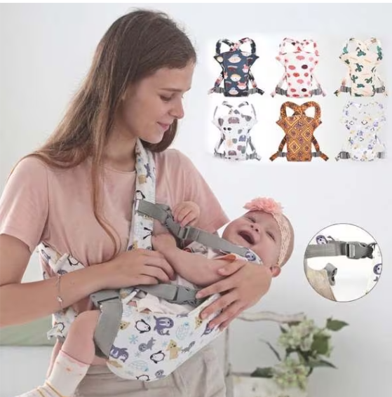 Marsupiu pentru bebelusi, din bumbac, ergonomic, 3+ luni, 4 pozitii, roz [3]