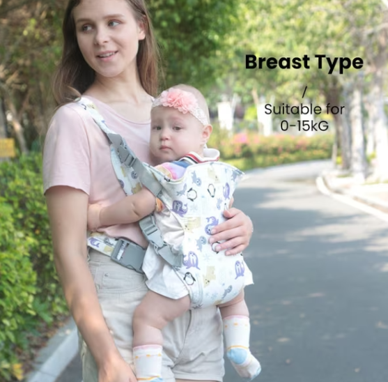 Marsupiu pentru bebelusi, din bumbac, ergonomic, 3+ luni, 4 pozitii, roz [4]