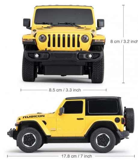 Masina Cu Telecomanda Jeep Wrangler Rubicon Galben Cu Scara 1 La 24 [4]