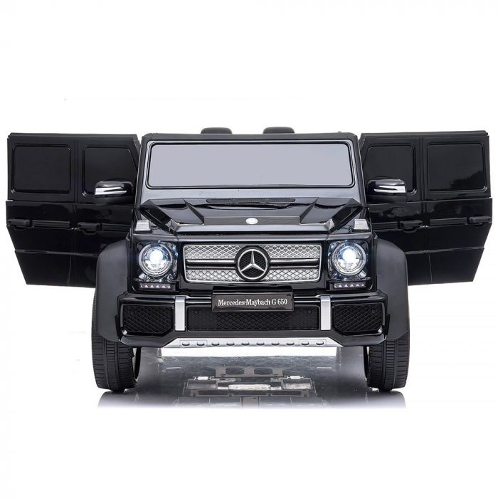 Masinuta electrica Chipolino SUV Mercedes Maybach G650 black cu scaun din piele si roti EVA [5]