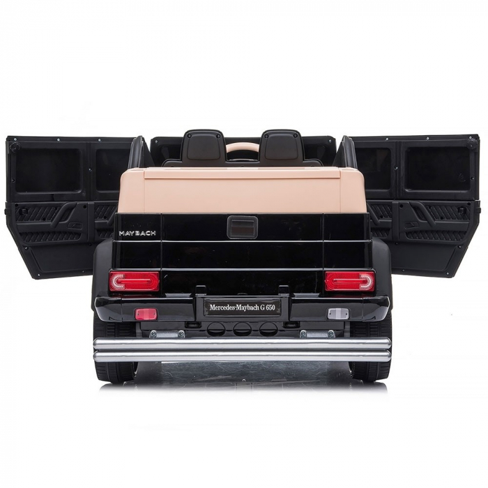 Masinuta electrica Chipolino SUV Mercedes Maybach G650 black cu scaun din piele si roti EVA [6]