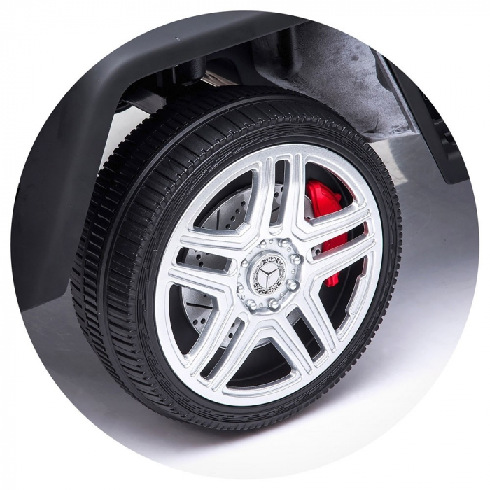 Masinuta electrica Chipolino SUV Mercedes Maybach G650 black cu scaun din piele si roti EVA [8]
