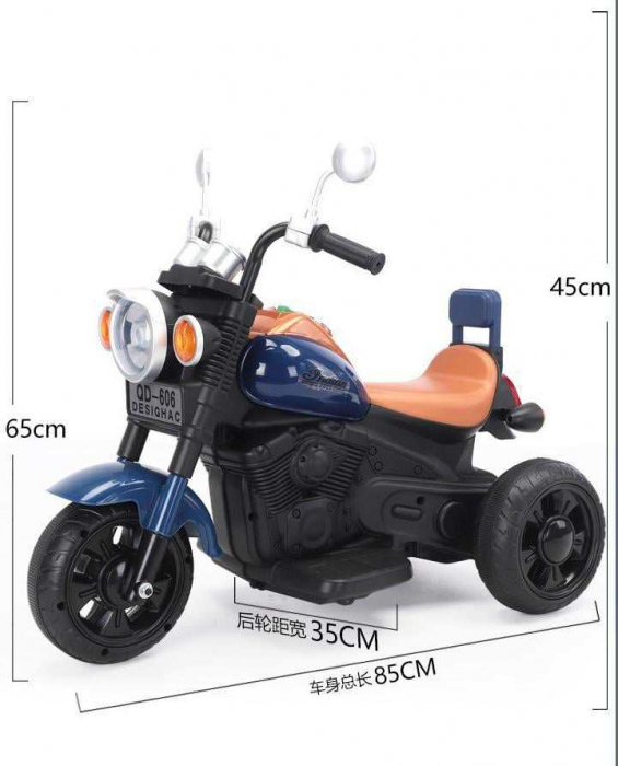 Motocicleta electrica, 3-6 ani, lumini si sunete, cablu USB, 6v si 4,5 A, cu acumulator [4]