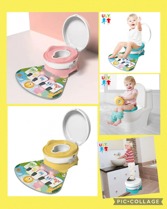 Olita muzicala, 3 in 1, cu covoras muzical detasabil, reductor si tub de scurgere, verde [3]