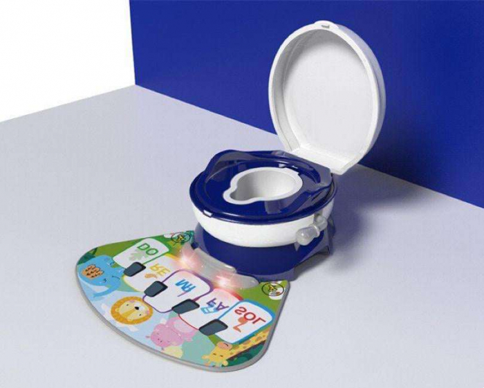 Olita muzicala, 3 in 1, cu covoras muzical detasabil, reductor si tub de scurgere, albastru [2]