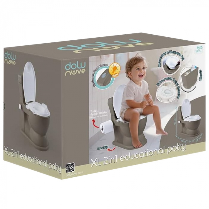 Olita tip WC, cu sunet, XL, 2in1, Gri - Dolu [3]