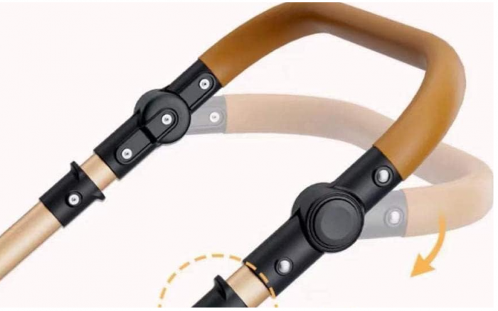 Carucior 2 in 1, Suspensie dubla pe roata, Geanta inclusa, strangere compacta, Belecoo, kaki [11]