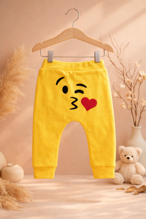 Pantaloni cu Imprimeu Emoji Zâmbitor, Bebe iubitor [2]