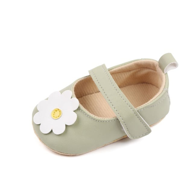 Pantofi verzi cu floare pentru bebelusi [4]