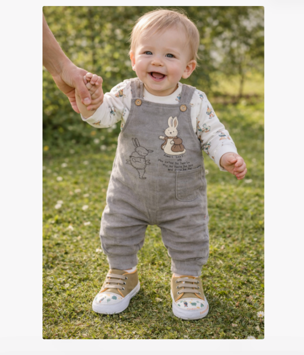 Pantofiori copii, din panza, tip basket, Bej [2]