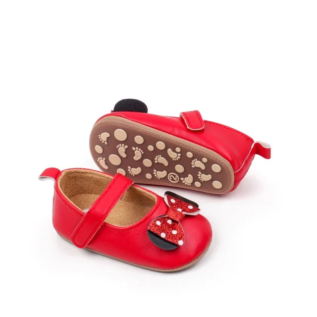 Pantofiori tip Minnie, talpa antiderapanta, rosii [2]